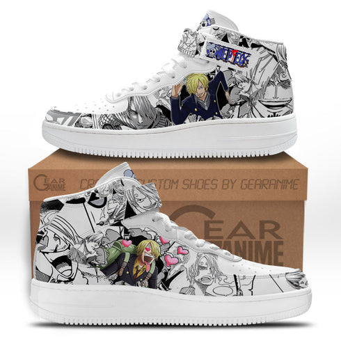 Sanji Sneakers Air Mid OP Custom Anime Schoenen Mix Manga